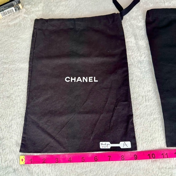 CHANEL BLACK Drawstring DUST BAG (only Letter A is left) 13β X 9β approximately - Picture 3 of 3